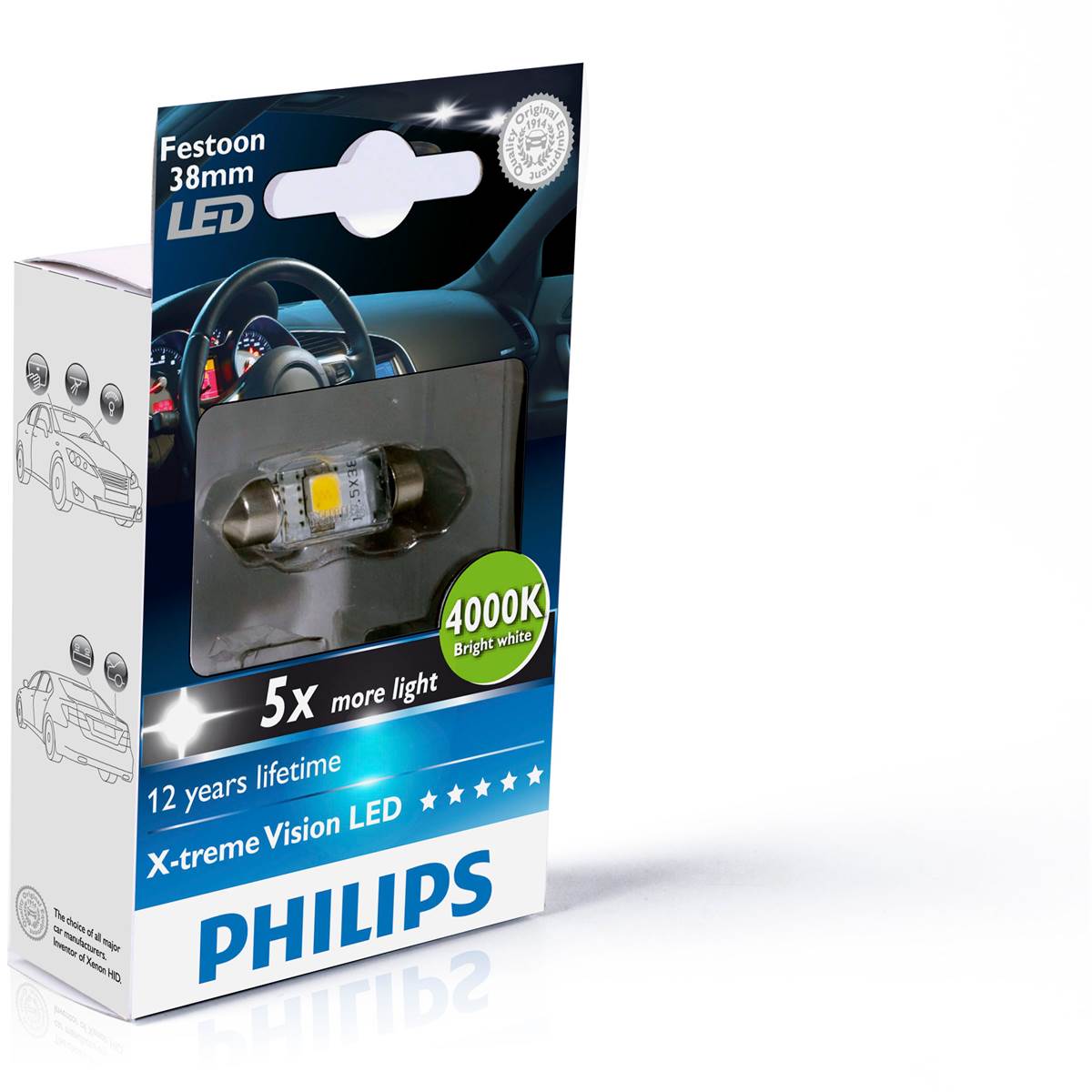 Ampoule Philips Premium Led 4000 K C5w