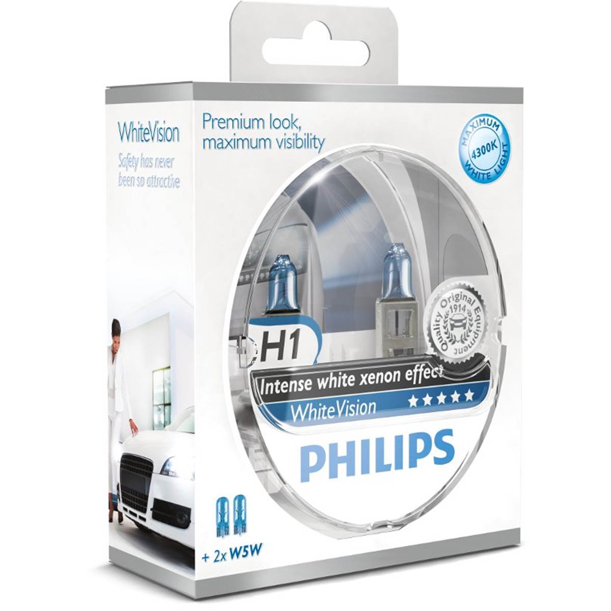 Ampoules (2 pièces) Philips Premium White Vision H1