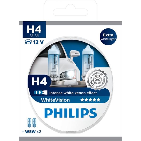 1 ampoule Philips premium White Vision H1 - Feu Vert