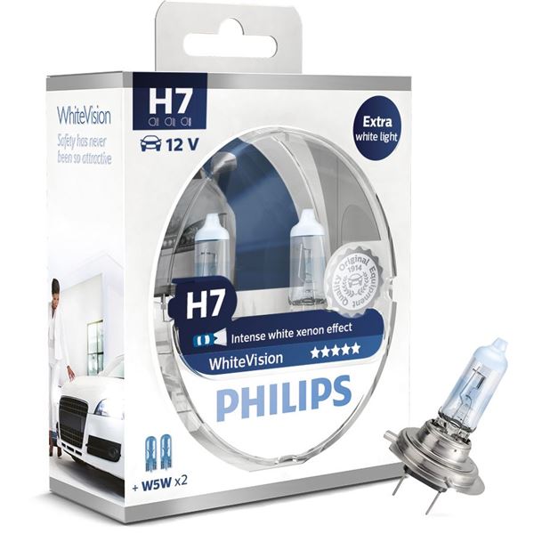 Ampoule Philips H7 ou H4 White Vision ultra - Équipement auto