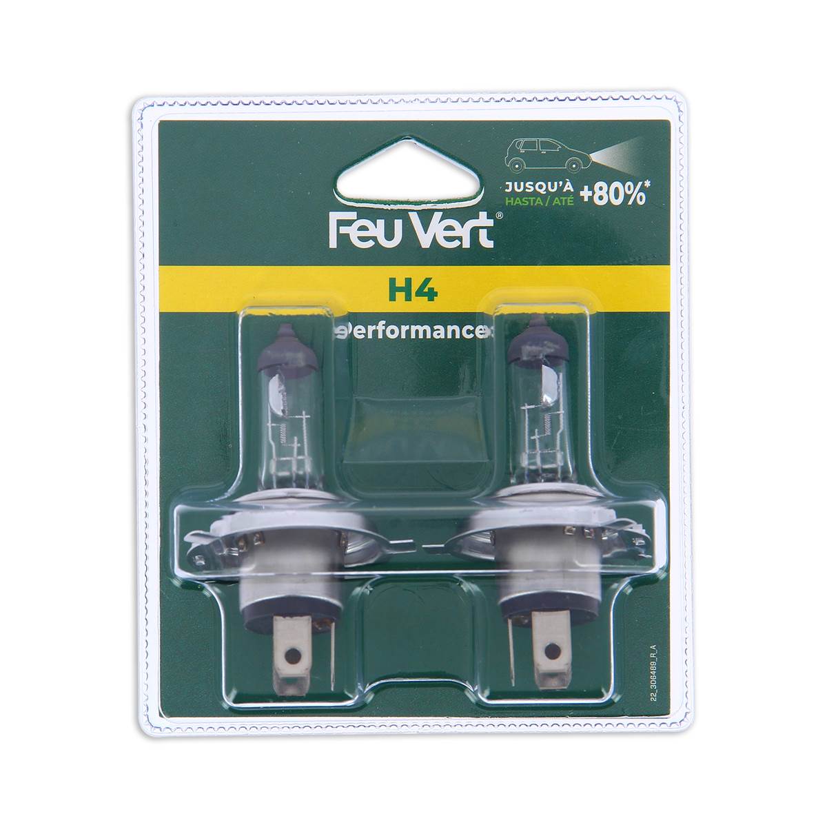 2 ampoules Feu Vert Premium +80% H4