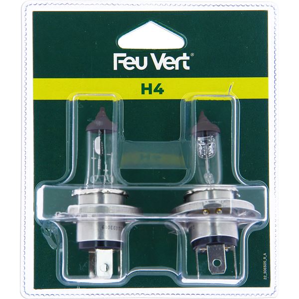 2 ampoules Feu Vert H4 - Feu Vert