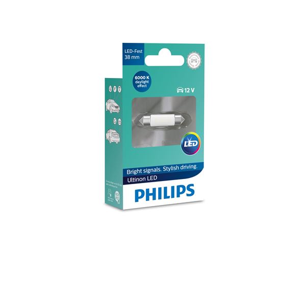 1 AMPOULE PHILIPS PREMIUM LED 6000K C5W 38MM