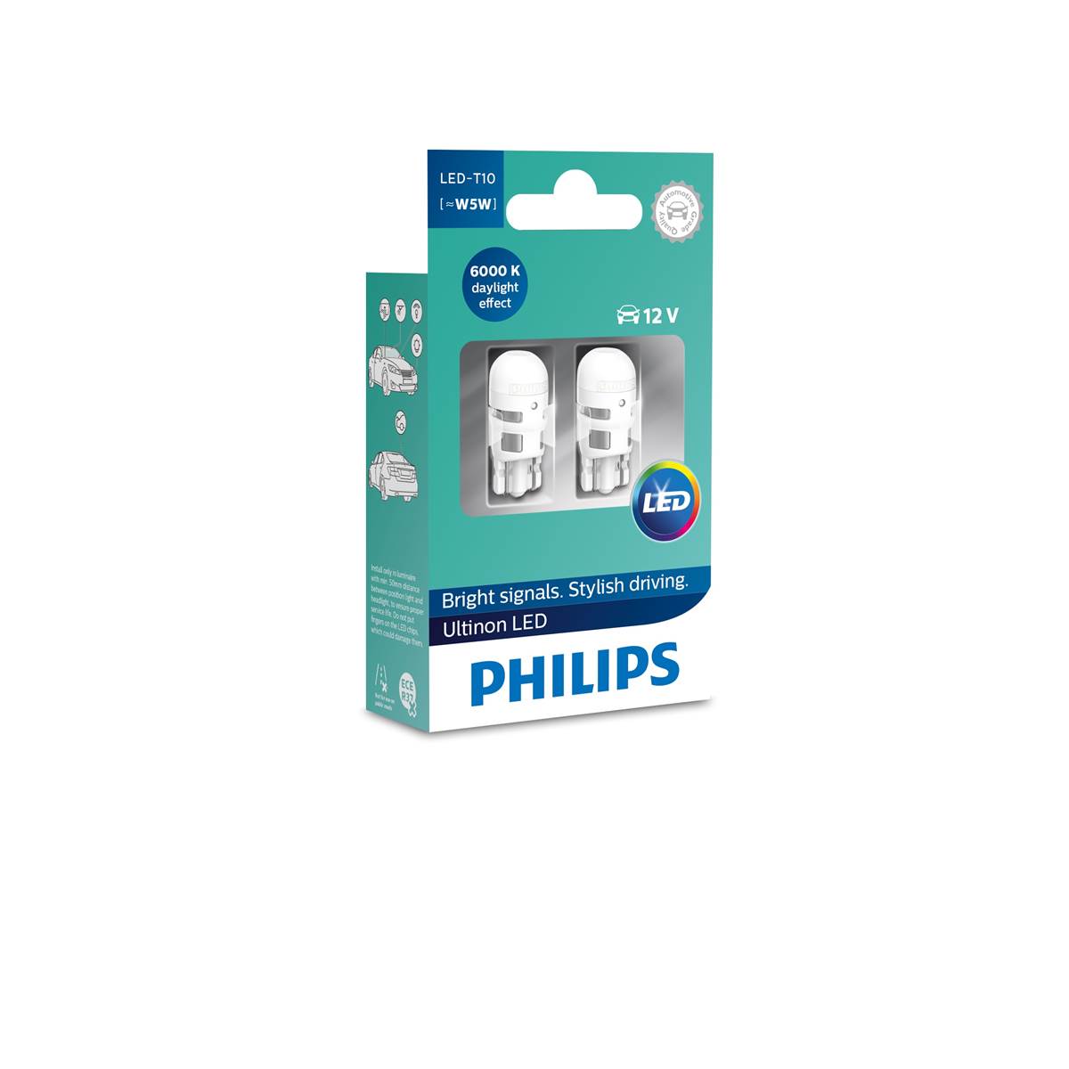 Ampoules (2 pièces) Philips Premium Led 6000k W5w/t10