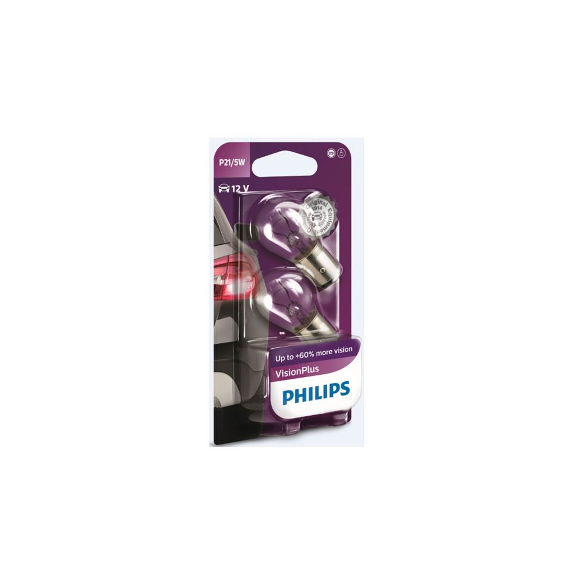 Ampoules (2 pièces) Philips Premium Vision Plus P21/5w