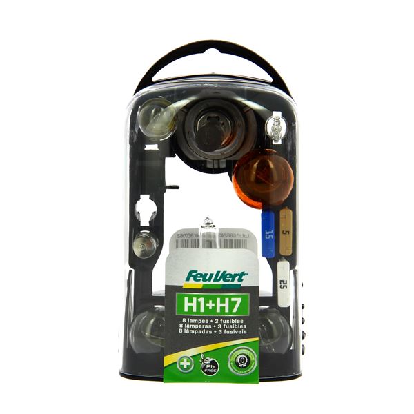 Coffret d'ampoules H1+H7 Feu Vert
