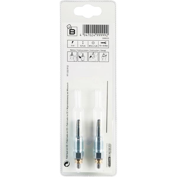 2 bougies de préchauffage Feu Vert B