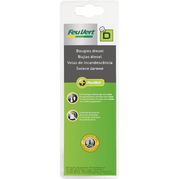 2 bougies de préchauffage Feu Vert D