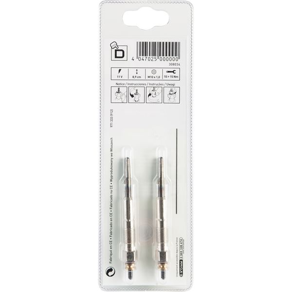 2 bougies de préchauffage Feu Vert D