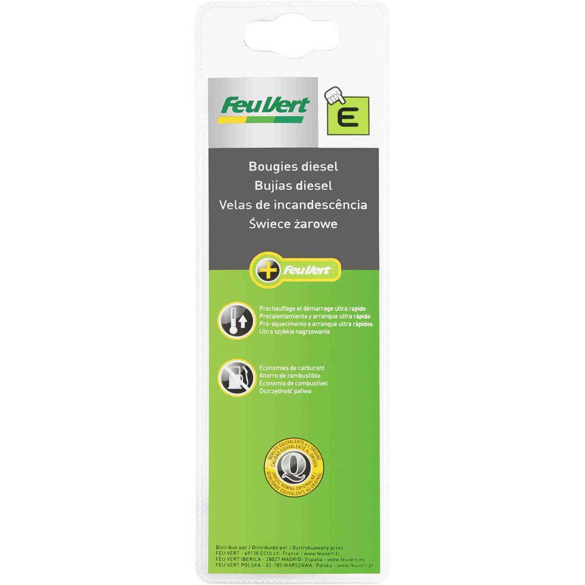2 bougies de préchauffage Feu Vert E