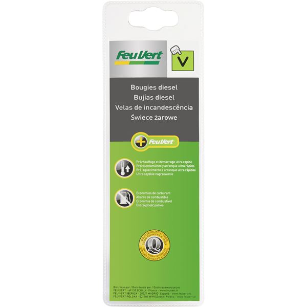 2 bougies de préchauffage Feu Vert V
