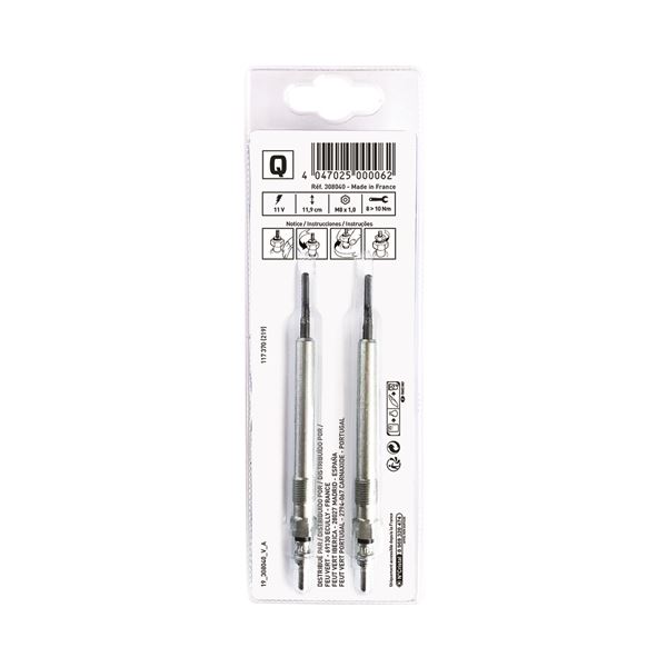 2 bougies de préchauffage Feu Vert Q