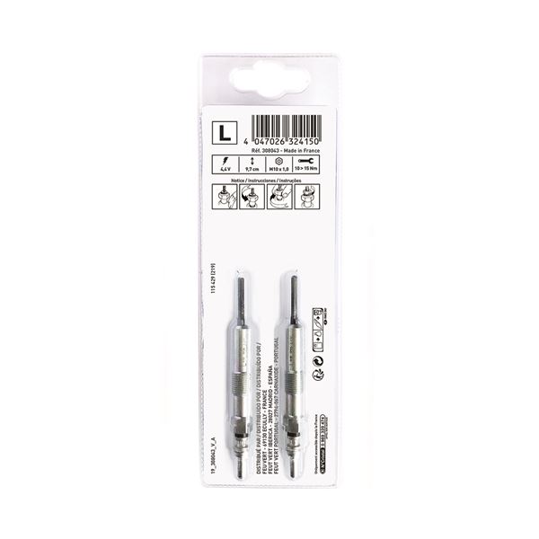 2 bougies de préchauffage Feu Vert L