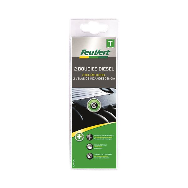 2 bougies de préchauffage Feu Vert T