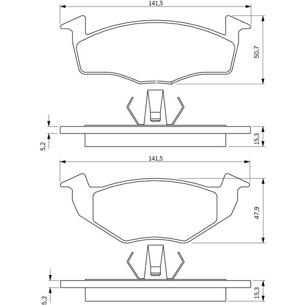 4 plaquettes de frein avant Bosch BP218