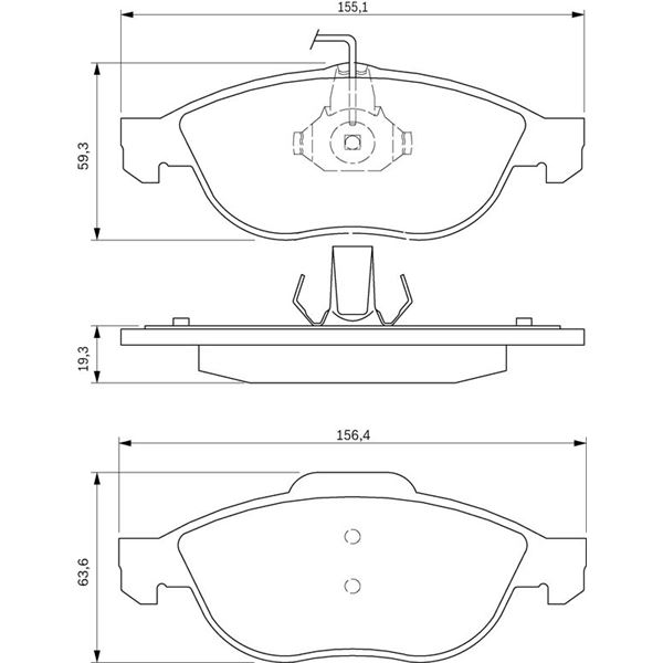 4 Plaquettes de frein avant Bosch BP266