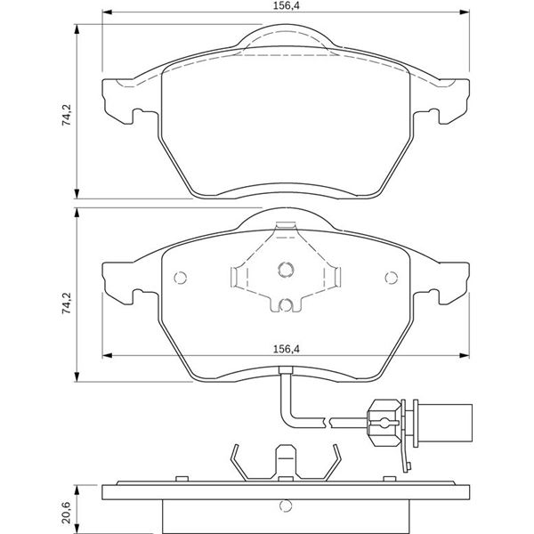 4 Plaquettes de frein avant Bosch BP352