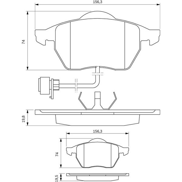 4 Plaquettes de frein avant Bosch BP507