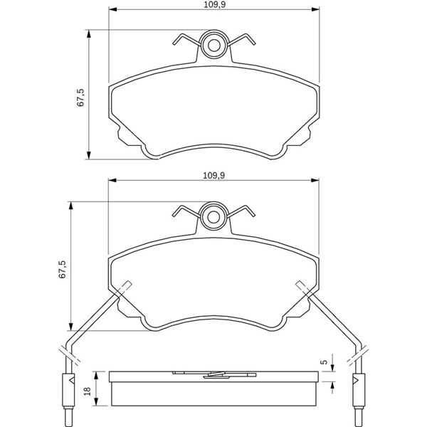 4 plaquettes de frein avant Bosch BP551