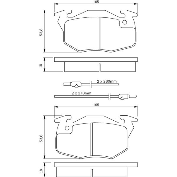 4 plaquettes de frein avant Bosch BP552