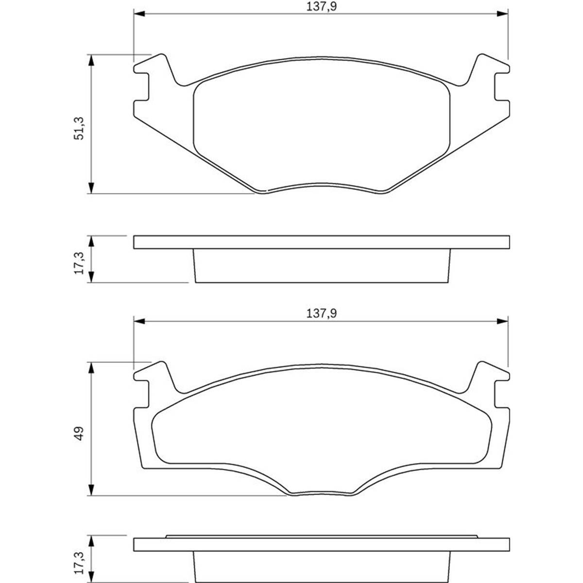 Plaquettes de frein avant (4 pièces) Bosch Bp567
