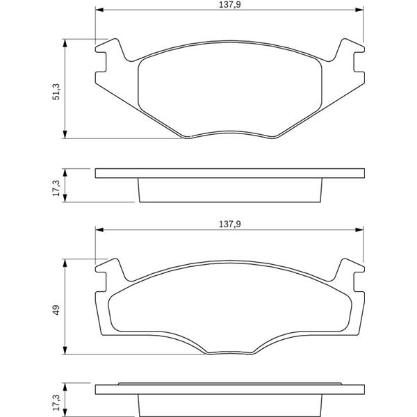 4 Plaquettes de frein avant Bosch BP567