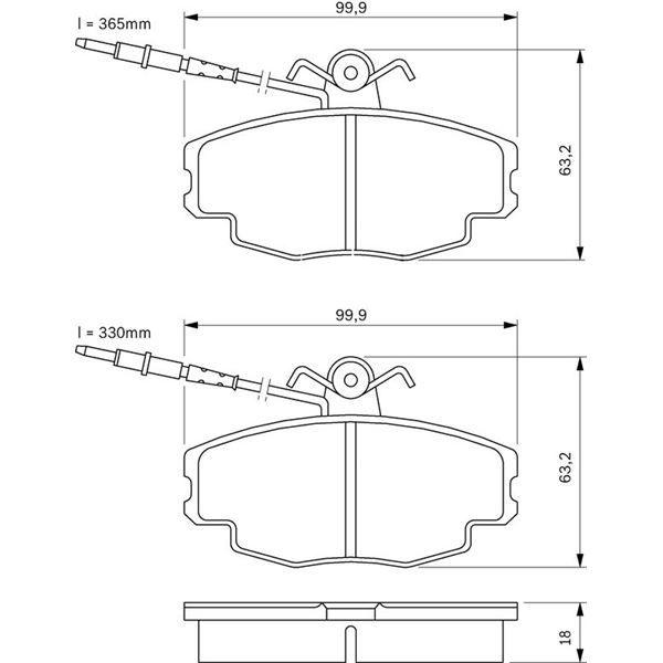 4 plaquettes de frein avant Bosch BP570