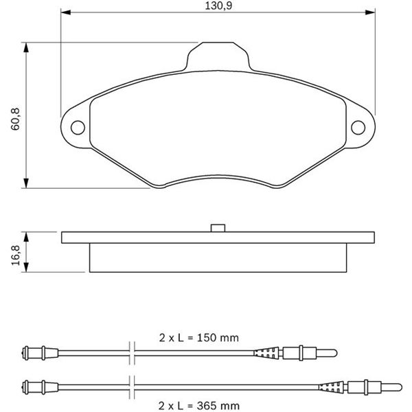 4 plaquettes de frein avant Bosch BP608