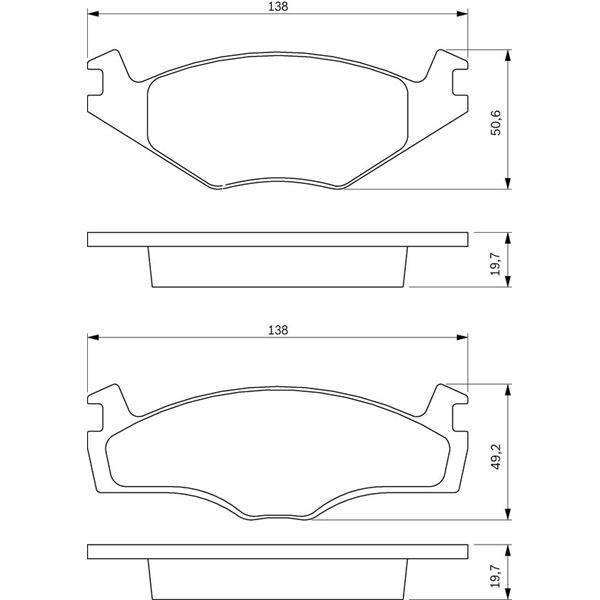 4 Plaquettes de frein avant Bosch BP735