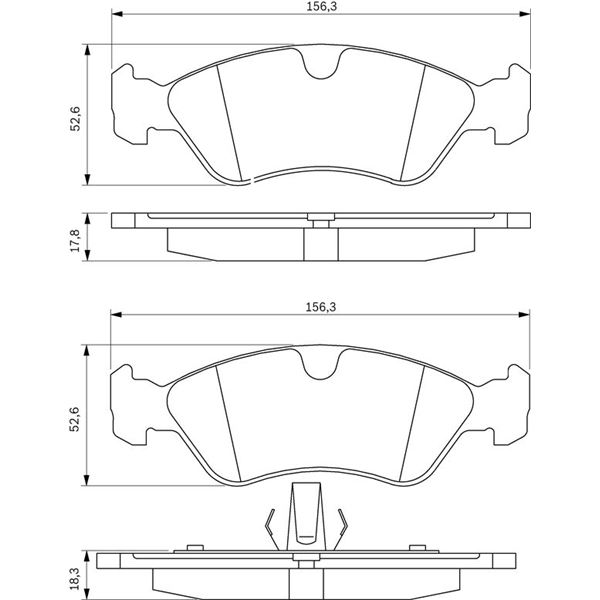 4 plaquettes de frein avant Bosch BP788