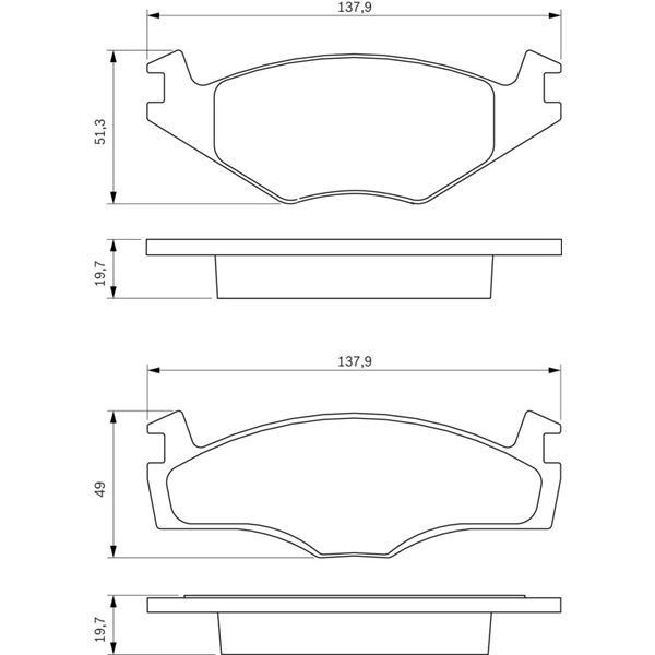 4 plaquettes de frein avant Bosch BP737
