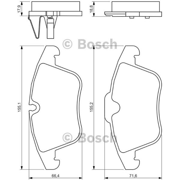 4 plaquettes de frein avant Bosch BP1279