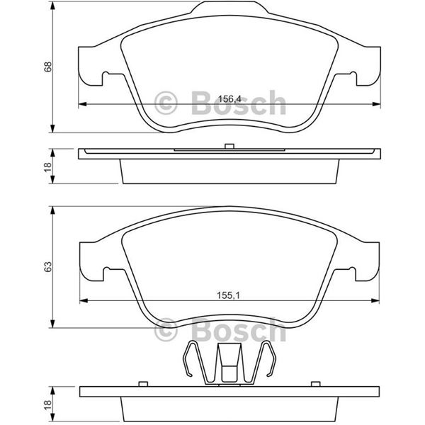 4 plaquettes de frein avant Bosch BP1289