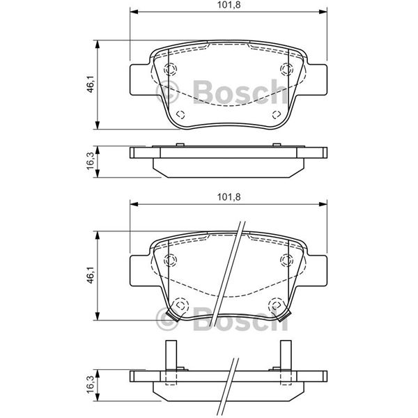 4 plaquettes de frein arrière Bosch BP939