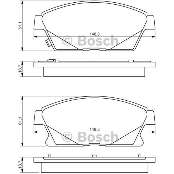 4 plaquettes de frein avant Bosch BP1356