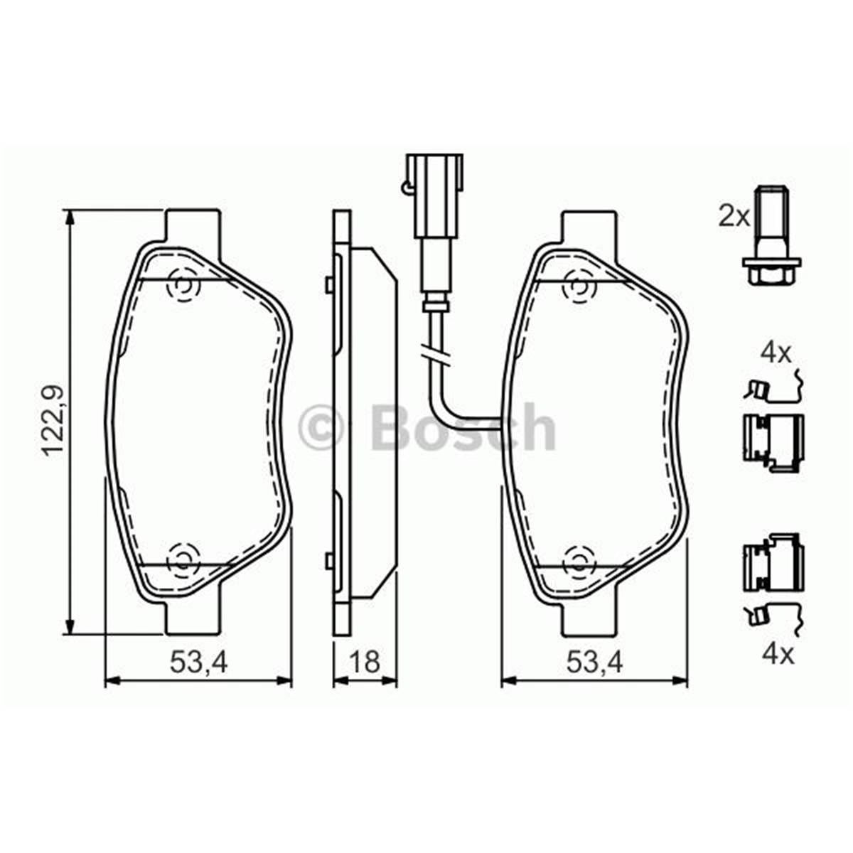 Plaquettes de frein avant (4 pièces) Bosch Bp1023