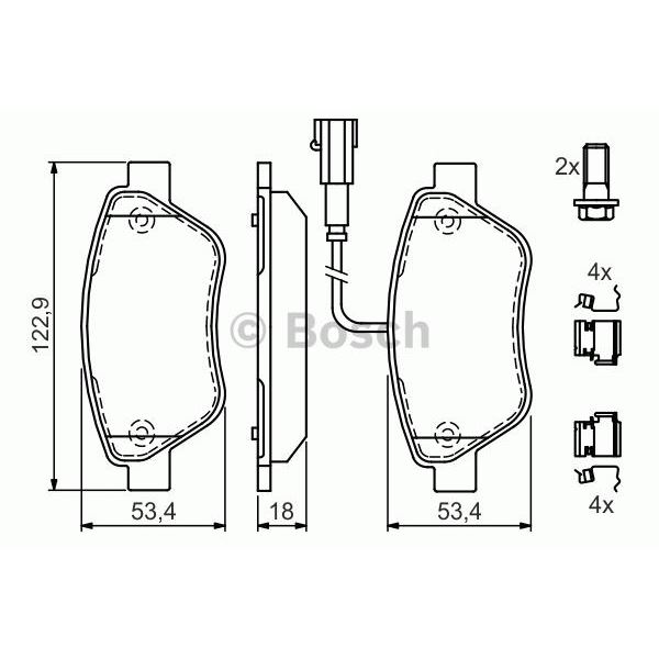 4 plaquettes de frein avant Bosch BP1023