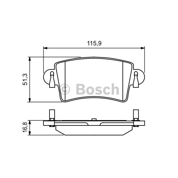 4 plaquettes de frein arrière Bosch BP391