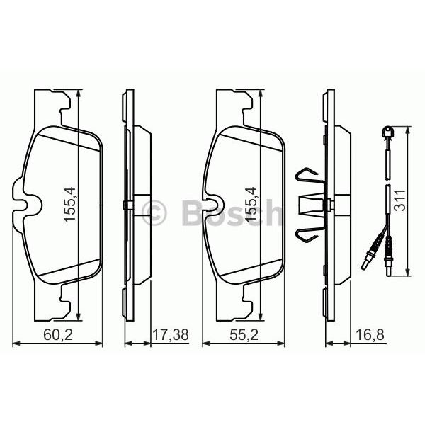 4 plaquettes de frein avant Bosch BP1448