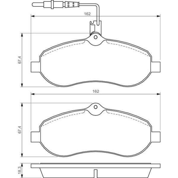 4 plaquettes de frein avant Bosch BP1074