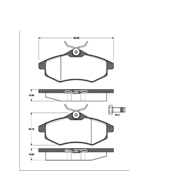 4 plaquettes de frein avant SBS 221950