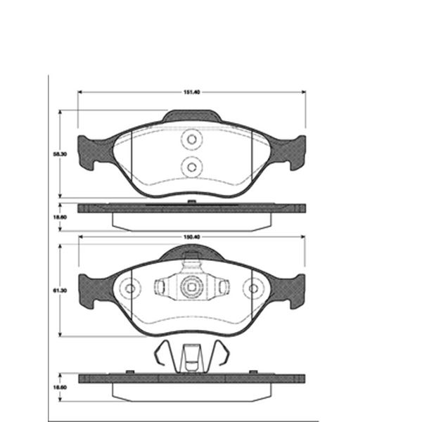 4 plaquettes de frein avant SBS 222557