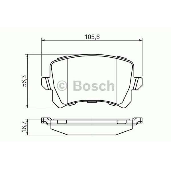 4 plaquettes de frein arrière Bosch BP1252