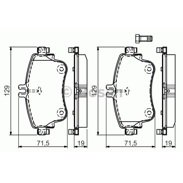 4 plaquettes de frein avant Bosch BP1508
