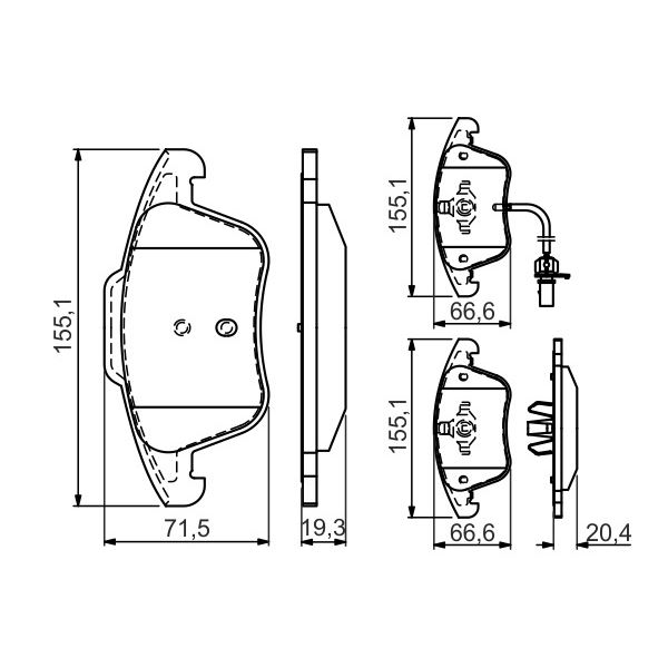 4 plaquettes de frein avant Bosch BP1459