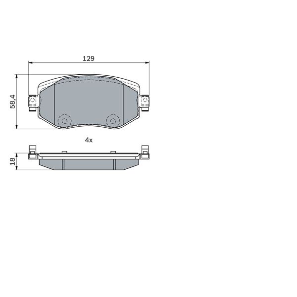 4 plaquettes de frein avant Bosch BP2350
