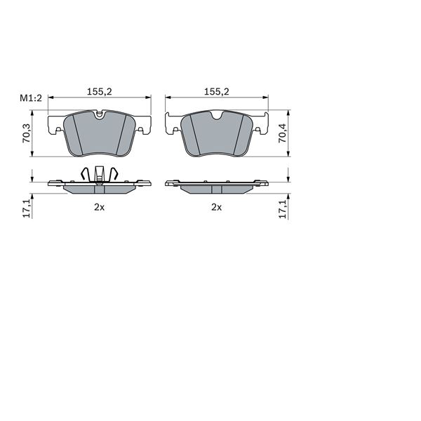 4 plaquettes de frein avant Bosch BP2482
