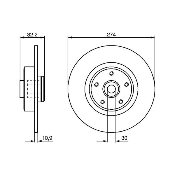 1 disque à roulement arrière Bosch BD1122
