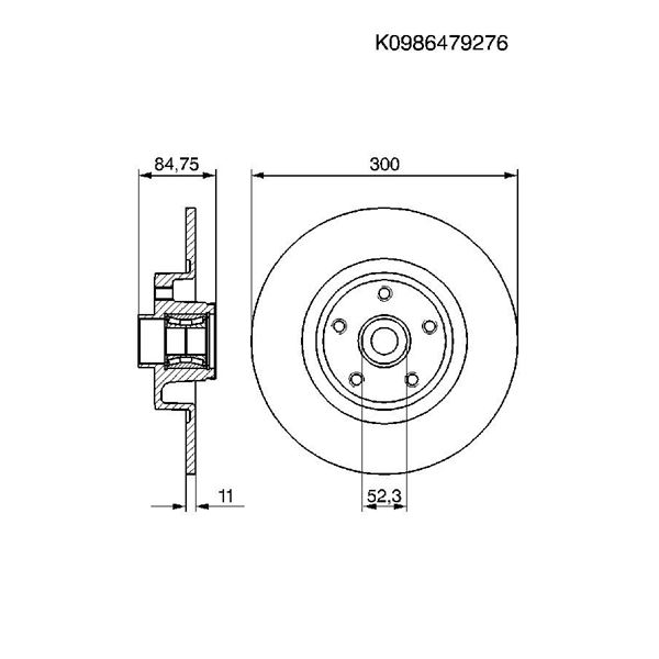 1 disque à roulement arrière Bosch BD1125