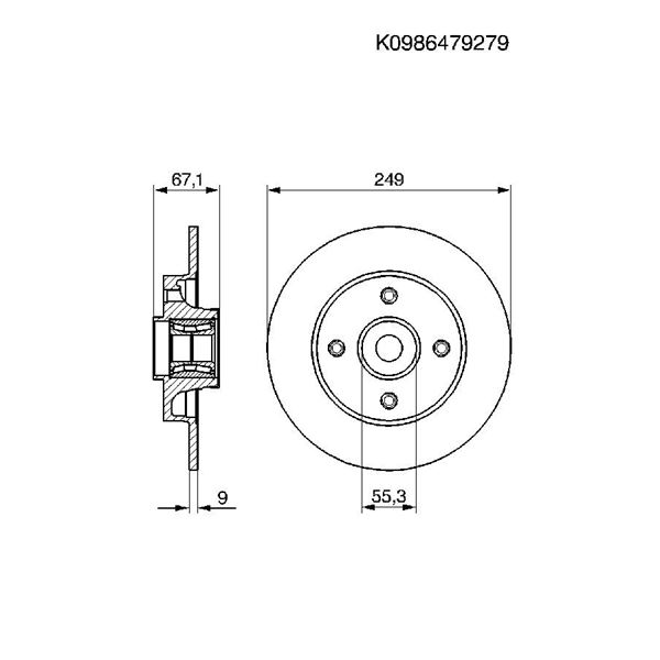 1 disque à roulement arrière Bosch BD1128